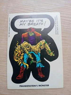 1975 Scanlens Comic Book Heroes Sticker TOPPS Marvel Card Frankenstein's Monster - Image 1 of 2