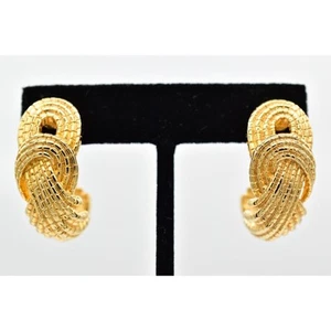 Pendientes Givenchy Vintage Clip On Nudo Dorado Cuelga Grueso Pesado Firmado Nuevo de Lote Antiguo BinBF - Imagen 1 de 12