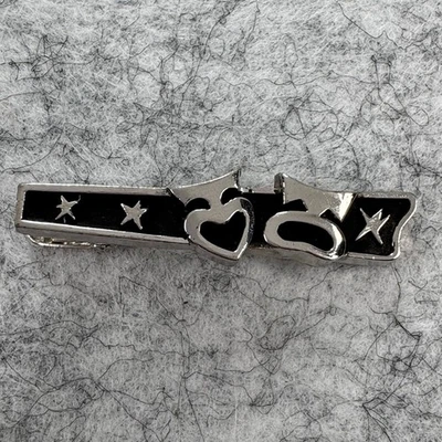 Máscara firmada por Anson Designer Mascarada Tono Plateado Corbata Clip/Barra Negro Esmalte Para Hombres Foto 1 de 4