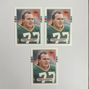 Tarjeta de novato 1989 Topps intercambiada Tony Mandarich #2T Green Bay Packers lote de 3 - Imagen 1 de 2