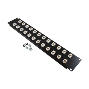 NavePoint 2U (3.5") 19 Inch Panel with 24 Cat5e Mini-Couplers - Picture 1 of 3