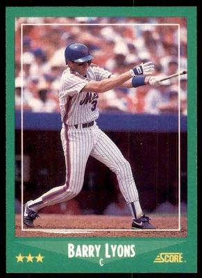 1988 Score Glossy Barry Lyons New York Mets #387 - Image 1 of 2