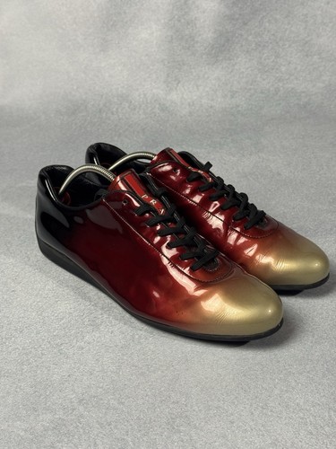 Rare sneakers donna Archivio Prada Ombre AW 2007 pelle rosso sfumato taglia 39
