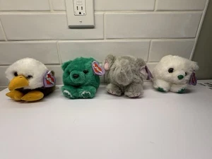 Puffkins Lot 4 Plush Elly Patrick Patty Baldwin Swibco All With Tags 97 & 98 Vtg - Picture 1 of 10