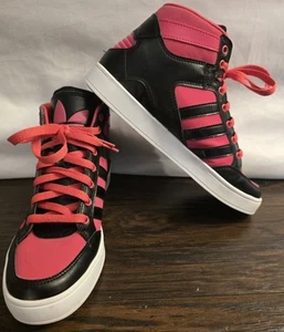Adidas hard court hi J Big Trefoi rosa/nero/bianco (ART G59741)   - Foto 1 di 10