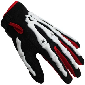 Motorcycle Racing Gloves Sport Cycling Skull Bone Skeleton Full Finger Gloves US - Picture 1 of 38