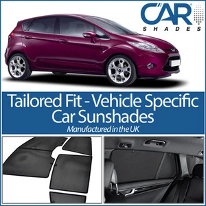 Ford Fiesta 5dr 08-17 UV CAR SHADES WINDOW SUN BLINDS PRIVACY GLASS TINT BLACK - Picture 1 of 12
