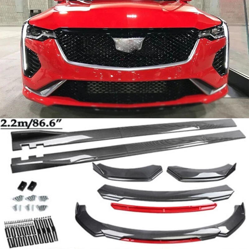 For Cadillac CT4 CT5 Front Bumper Lip Splitter Spoiler Side Skirts Carbon Style - Image 1 of 4