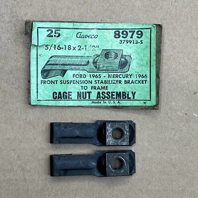 1965 - 1972 Ford Mercury NOS Front stabilizer bracket nuts 379913-S (8979) 2/pcs - Image 1 of 4