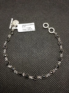$195 Freida Rothman Sterling Silver Black Cubic Zirconia Bracelet - Picture 1 of 4