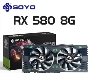 RX580 8GB AMD GRAPHICS CARD SOYO GDDR5 256BIT HDMI 3DP DESKTOP GAMING PC GPU USA - Picture 1 of 22