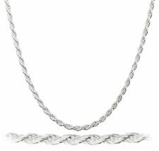 2MM Solid 925 Sterling Silver Italian DIAMOND CUT ROPE CHAIN Necklace Italy