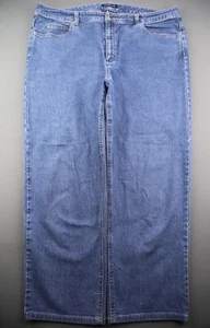 Women's Liz Claiborne Crazy Horse Jeans Mid Rise Straight Stretch Sz 16S (35x25) - Picture 1 of 6