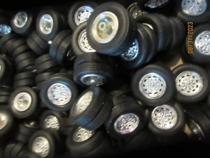 Large Lot Tonkin 1/50 Tires & CHROME color DUAL REAR WHEELS 100+ pieces NEW - Picture 1 of 2