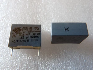 2 condensateurs 0,15uF 150nF 275Vac X2 antiparasitage Arco - Picture 1 of 1