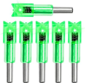 DEEPOWER Lighted Nocks for Crossbow Bolts 6-Pack Arrow Green - Picture 1 of 6