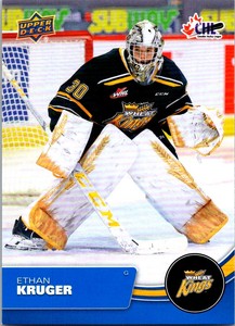 2021-22 UD CHL Blue Epack Parallel Ethan Kruger Brandon Wheat Kings #203