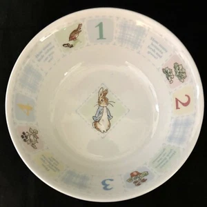Wedgwood Peter Rabbit 123 Cereal Oatmeal Bowl Beatrix Potter - Baby Toddler Dish - Picture 1 of 4