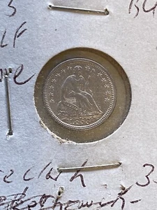 1853 Half Dime in GREAT condition and has a significant Die Clash on Reverse See - Picture 1 of 12