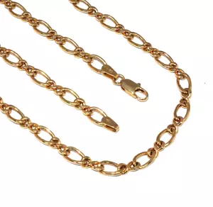 Femmes / Joliment Crafted 9ct or Jaune 45.7cm Ouvert Courbe Lien Collier / - Picture 1 of 9