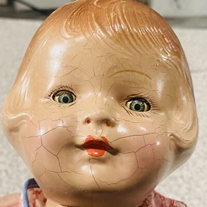 Vintage Composition Patsy Ann Type Doll 16" Tall Old Baby Eyes Open Close - Picture 1 of 8