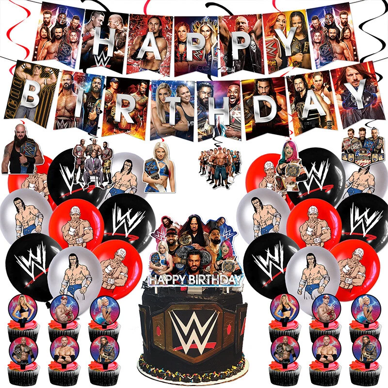 WWE SmackDown Theme Birthday Party Backdrop Decoration Supplies Set CM Punk 38pc - Image 1 of 4