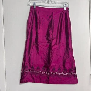 Magazin 100 % Seide hergestellt in Indien bestickter Rock knielang Damengröße Small - Bild 1 von 5