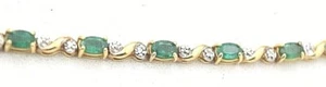 14k Ladies Emerald & Diamond Bracelet (BTS812) - Picture 1 of 2