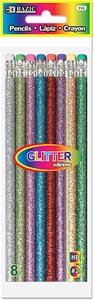 BAZIC Wood Pencil Glitter Metallic Pencils, Latex Free Eraser, Unsharpened Rewar - Picture 1 of 12
