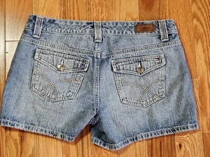 Tommy Hilfiger Jean Shorts Womens Sz 8 Blue Denim Flap Pockets Low Rise 32 X 4 - Bild 1 von 14