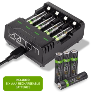 Pilas AAA recargables de alta capacidad más base de carga - Incluye 8 x AAA - Imagen 1 de 5