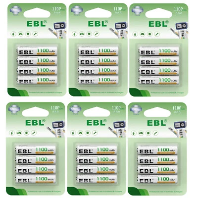 EBL 1.2V AAA Ni-MH Rechargeable Batteries 1100mAh Triple A Battery Toys RC LOT - Image 1 of 4