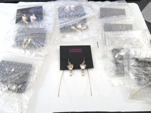 9 PAIR CATHERINE MALANDRINO THREADER EARRINGS - Picture 1 of 3