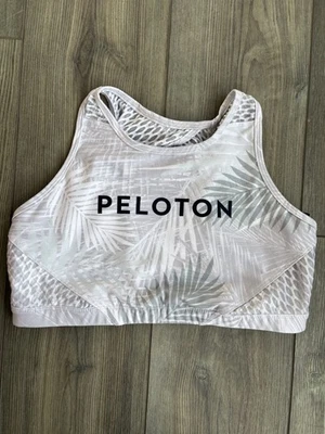Женский мощный скульптурный спортивный браслет Peloton с сеткой и разделенной открытой спиной серый цветочный размер L - Изображение 1 из 4