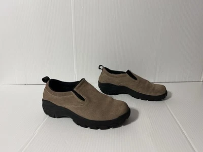 Lands’ End Brown Suede Slip On Moc Shoe Kids Boys Size 5 M - Image 1 of 4