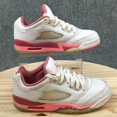 Nike Shoes Youth 5Y Girls Air Jordan 5 Retro Low Sneakers DX4390-116 White Pink - Image 1 of 4