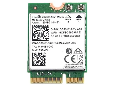 INTEL AX211NGW 2.4GBPS M.2 2230 CNVIO2 802.11AX WIFI 6E BLUETOOTH 5.3 CARD G83J7 - Image 1 of 2