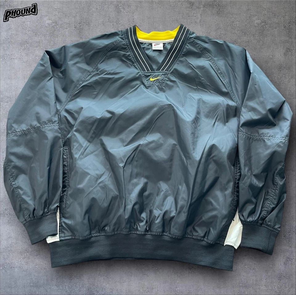 Jaqueta pulôver masculina Nike XL preta gola V corta-vento golfe bordada Swoosh - Imagem 1 de 4