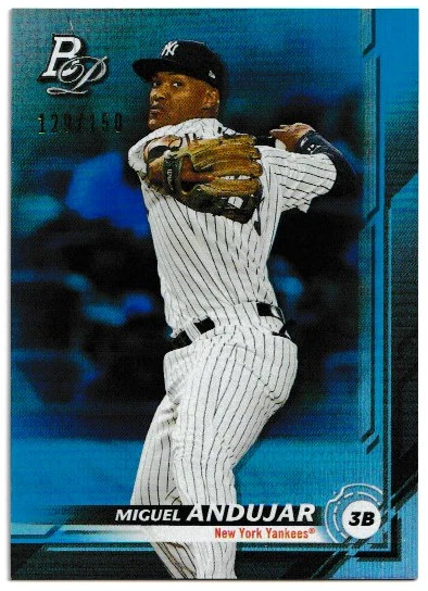 2019 Bowman Platinum Miguel Andujar #99 Blue Foil 129/150 New York Yankees - Image 1 of 2