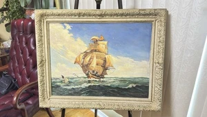 Jordanus Van Der Vliet (1891-1962) “Homeward Bound” Oil Painting 29.5x23” - Picture 1 of 13