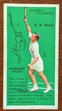 1936 Players Cigarette Card - Tennis #38 Adrian Quist  Hall of Famer