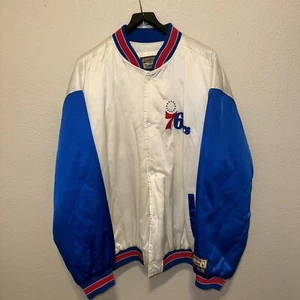 Chaqueta de bombardero vintage Hardwood Classics G-111 Carl Banks para hombre XXXL 76ers NBA 3XL - Imagen 1 de 6