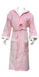 *NEW* ERTS Girl's Robe, Turkish Cotton Pink Bathrobe 7-9 Age - Picture 1 of 3