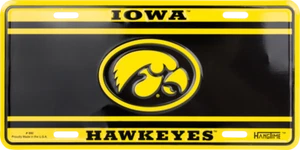  IOWA CAR TRUCK TAG LICENSE PLATE METAL IOWA HAWKEYES SIGN UNIVERSITY - Picture 1 of 5