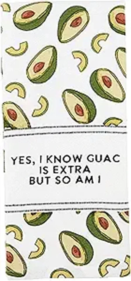Toalha de cozinha Mud Pie Guac Fiesta 26"x 16 1/2" algodão NOVA - Imagem 1 de 1