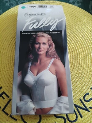 Vtg Exquisite Form Ful-ly Fully 3/4 Length White Bra 44 D - NEW NIB STYLE P7532 - Image 1 of 3