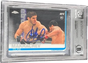 ISLAM MAKHACHEV SIGNED 2019 TOPPS CHROME UFC ROOKIE RC CARD #92 BECKETT BAS  - Picture 1 of 1