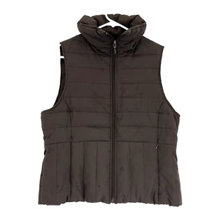 Kenneth Cole Reaction Down Vest Womens Medium Brown Puffer Quilted - flaw - Picture 1 of 5