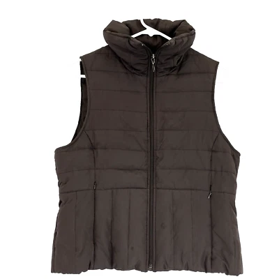 Kenneth Cole Reaction Down Vest Womens Medium Brown Puffer Quilted - flaw - Image 1 of 4