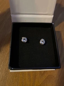 Cate Chloe Zara 18k White Gold Plated Stud Earrings Round Cut Swarovski Earrings - Picture 1 of 4